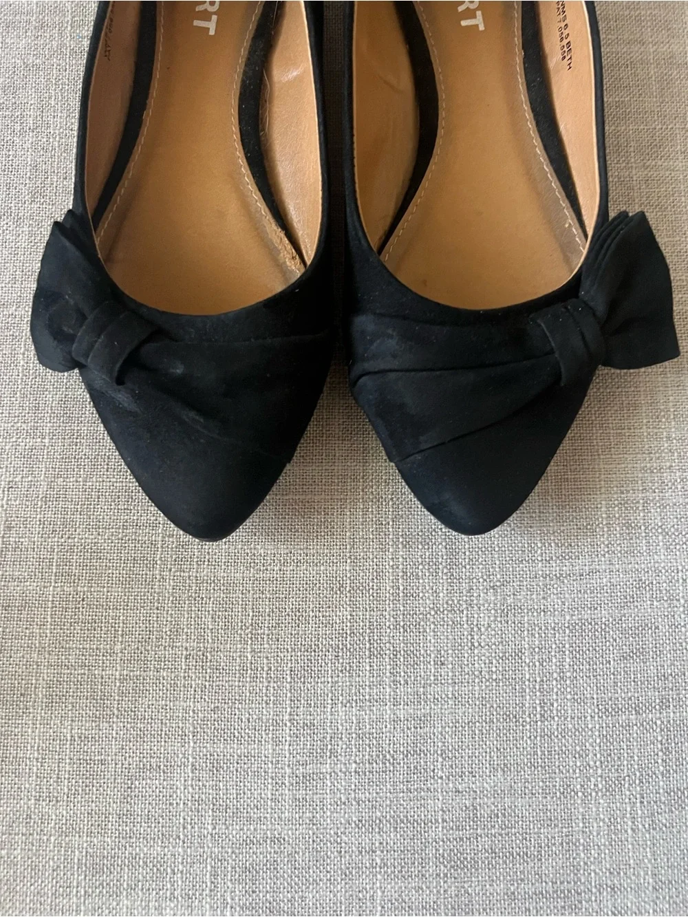 Report Black Womens 6.5 pointed-Toe Bow office casual dressy ballet Flats